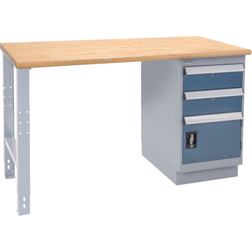 Industrial-Duty Workbench, Door w/ Drawer Combination, 1000 lbs Cap., 60