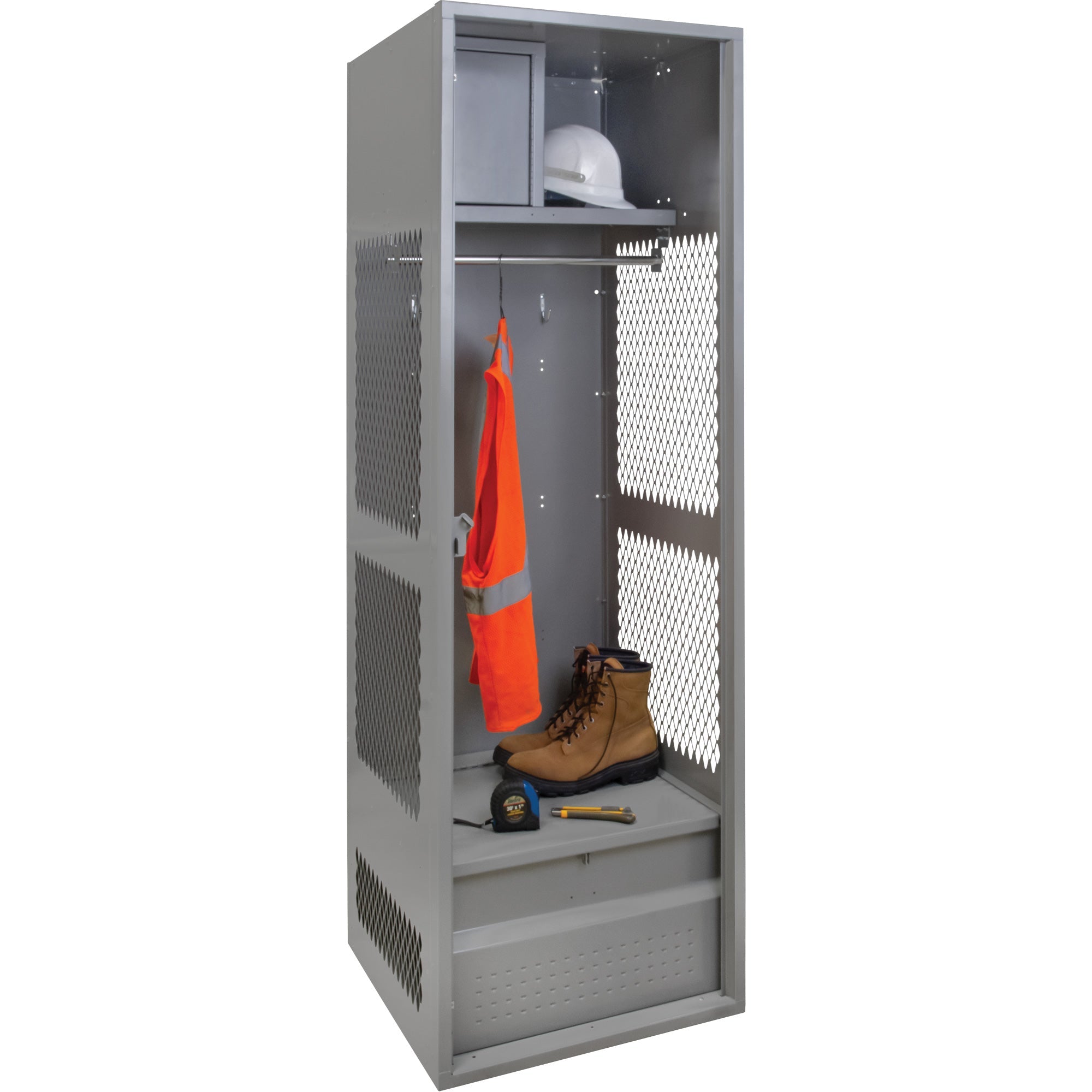 Armoire à équipement, acier, 61 cm L x 61 cm P x 183 cm H, grise
