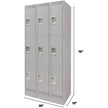 Lockers, 3 -tier, Bank of 3, 36