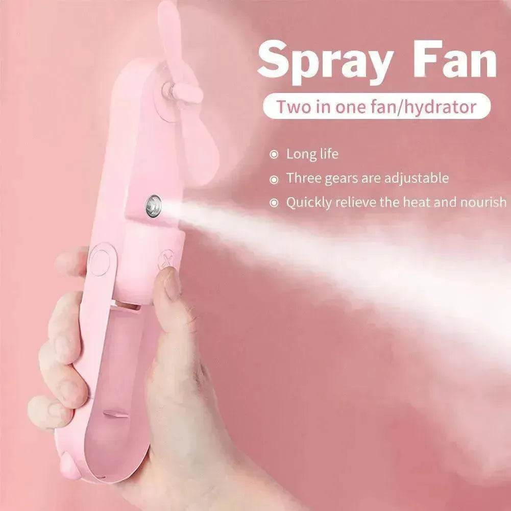 Folding Hand-held Fan Spray Water Replenishing Portable USB Charging