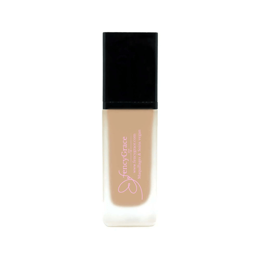 Fond de teint vegan hydratant FencyGrace - Brune 123 - couvrance naturelle -  fini lumineux - longue tenue