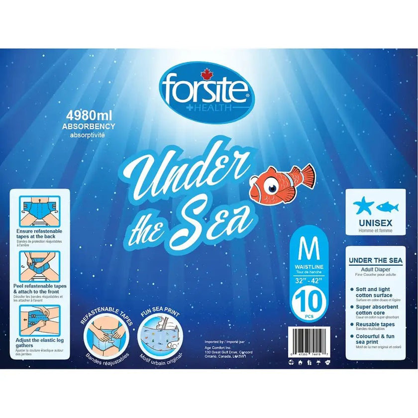 Forsite Health Under Sea Maximum Absorbency Adult Briefs - Case of 30