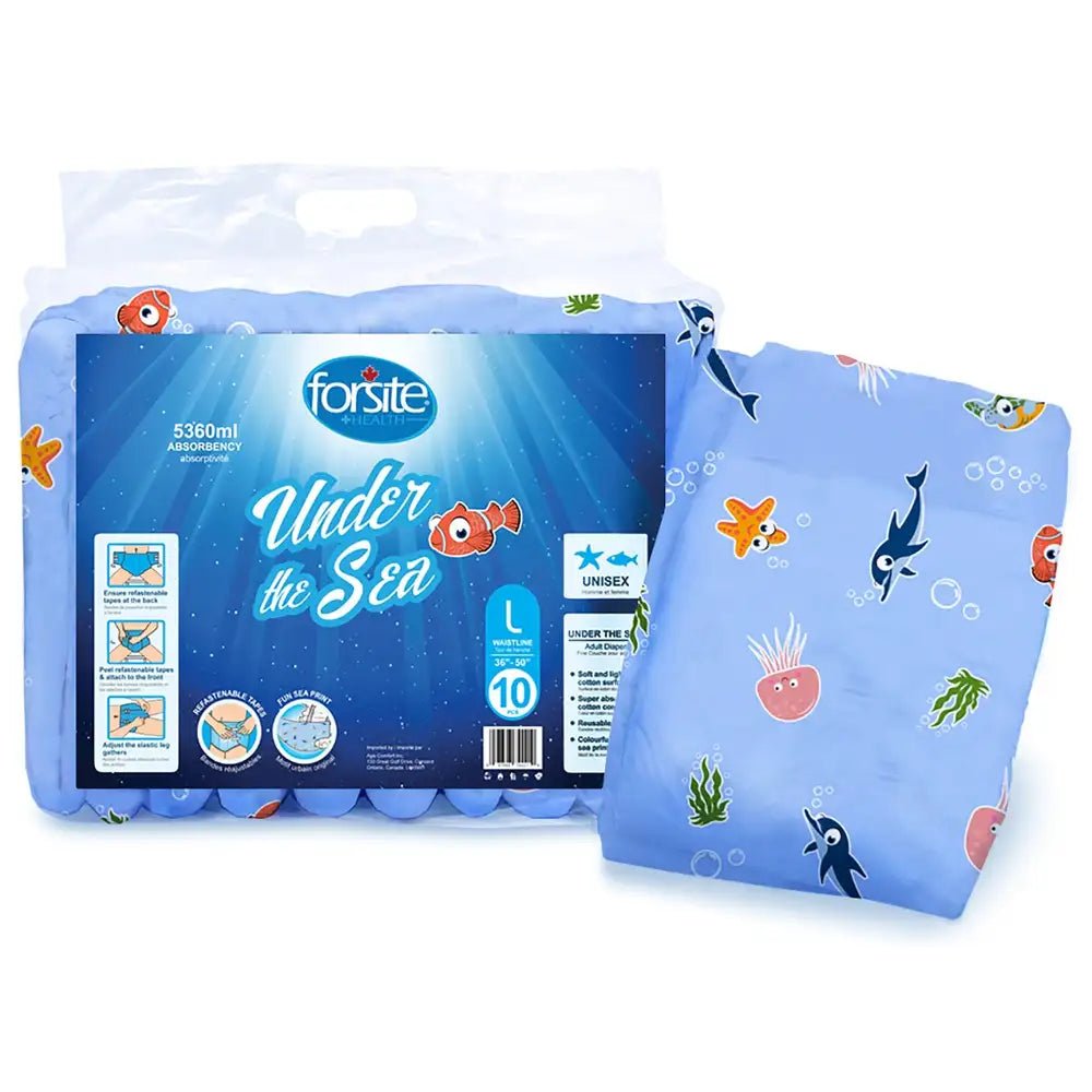 Forsite Health Under Sea Maximum Absorbency Adult Briefs - Case of 30