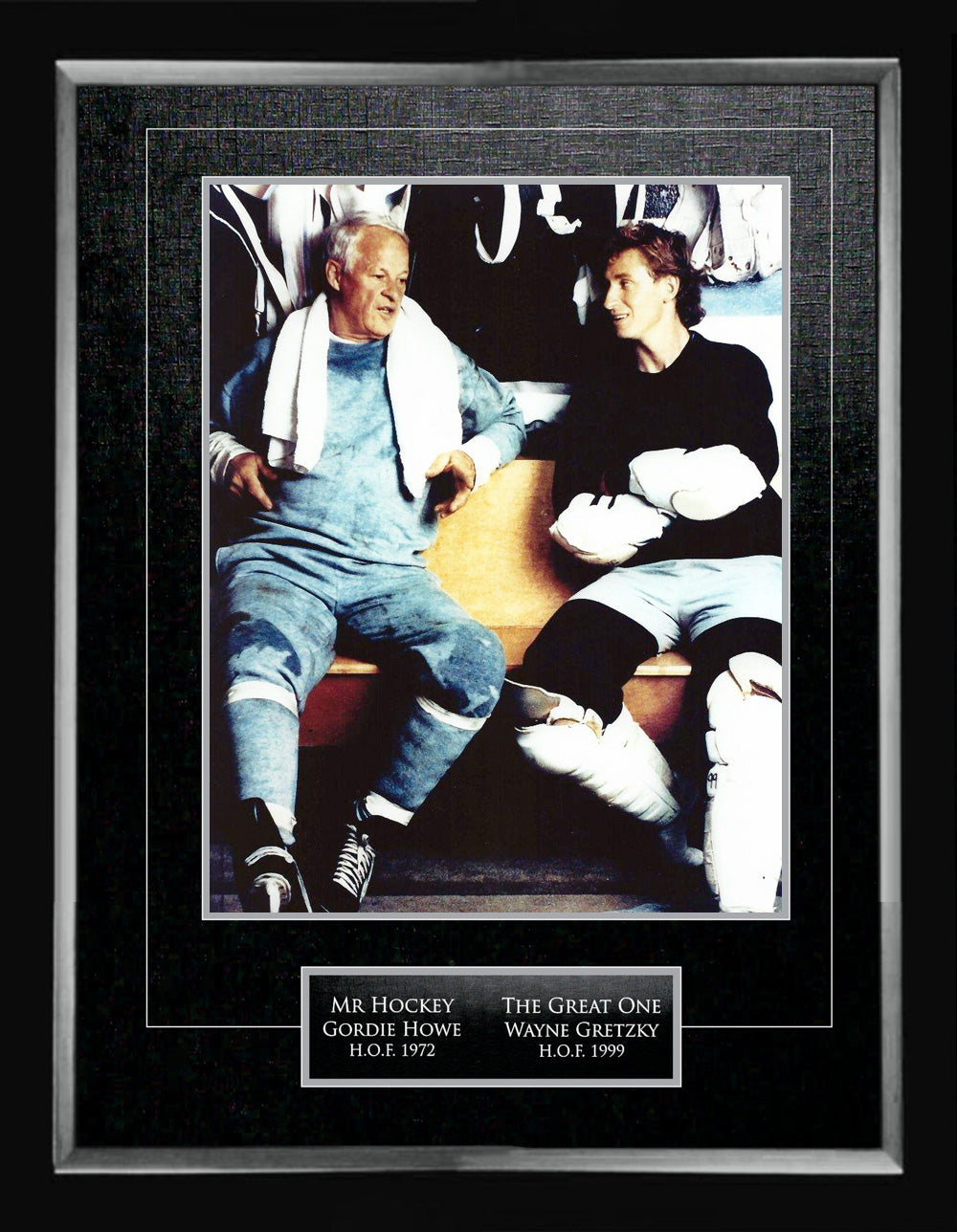 WAYNE GRETZKY & GORDIE HOWE DUAL PHOTO DISPLAY – FRAMED 11X14 COLLECTOR TRIBUTE – NHL LEGENDS MEMORABILIA WALL ART COLLECTIBLE (24