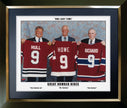 THREE GREAT NINES HOCKEY LEGENDS FRAMED DISPLAY – MAURICE RICHARD, GORDIE HOWE, BOBBY HULL – HISTORIC NHL TRIBUTE WALL ART (24