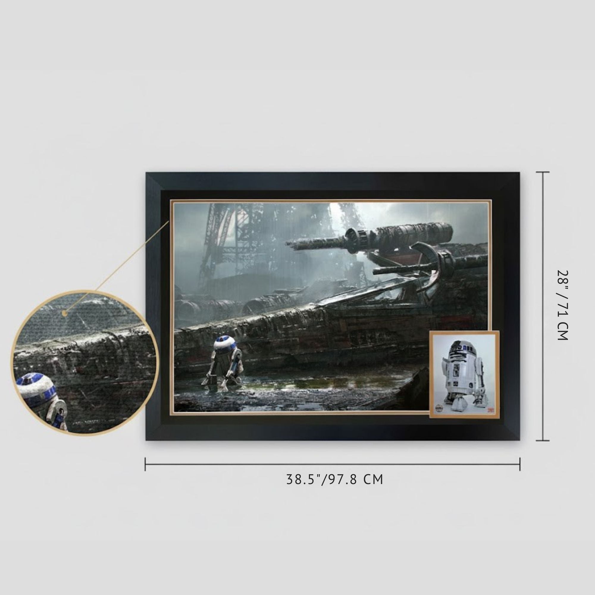 KENNY BAKER AUTOGRAPHED STAR WARS R2-D2 DAGOBAH SCENE – FRAMED COLLECTIBLE WALL ART (38.5