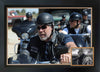 RON PERLMAN AUTOGRAPHED SONS OF ANARCHY FRAMED MOTORCYCLE PHOTO DISPLAY – CLAY MORROW SIGNED, SAMCRO COLLECTOR ART (38.5