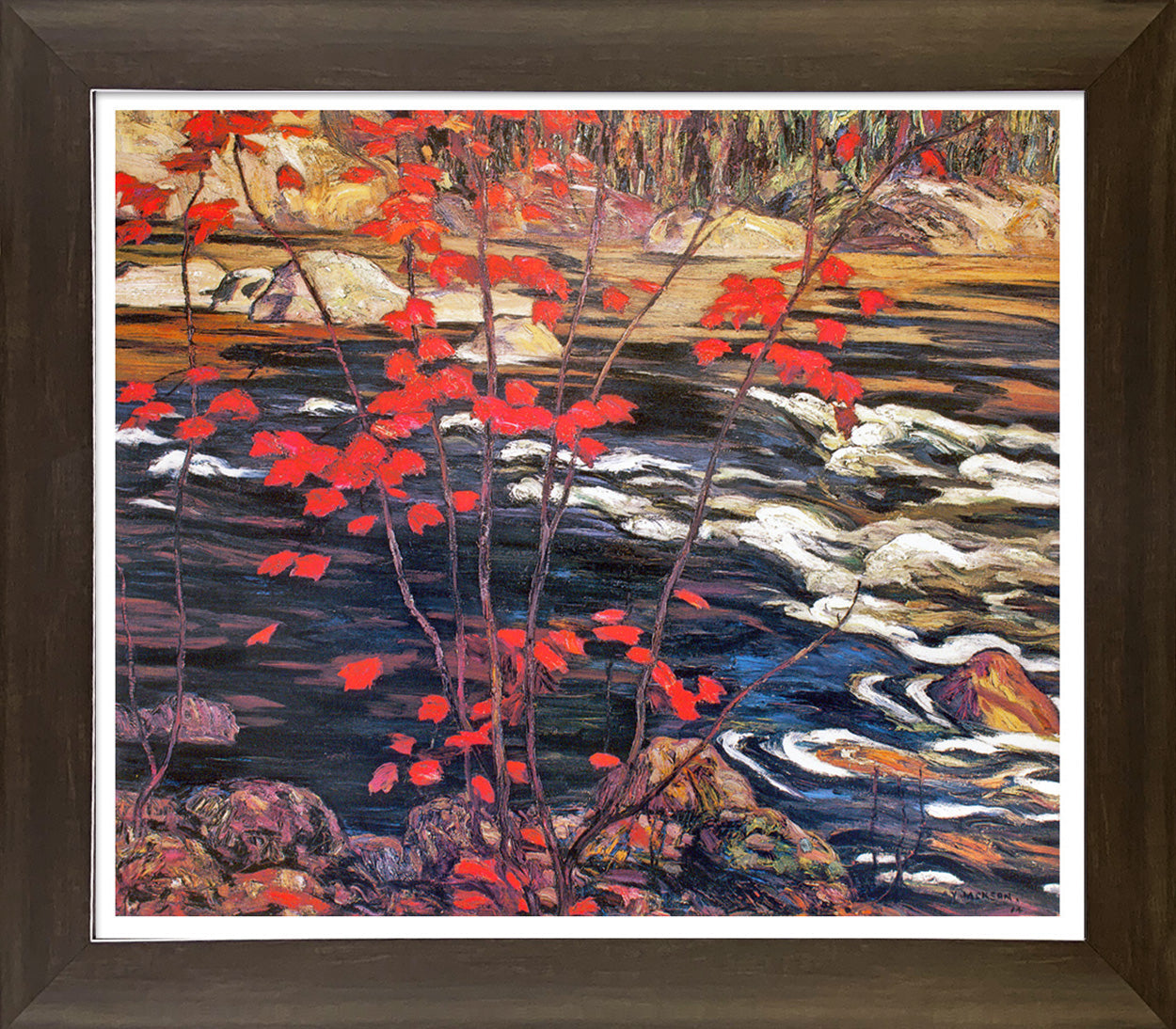 A.Y. JACKSON GROUP OF SEVEN 'RED MAPLE' FRAMED ART PRINT (28
