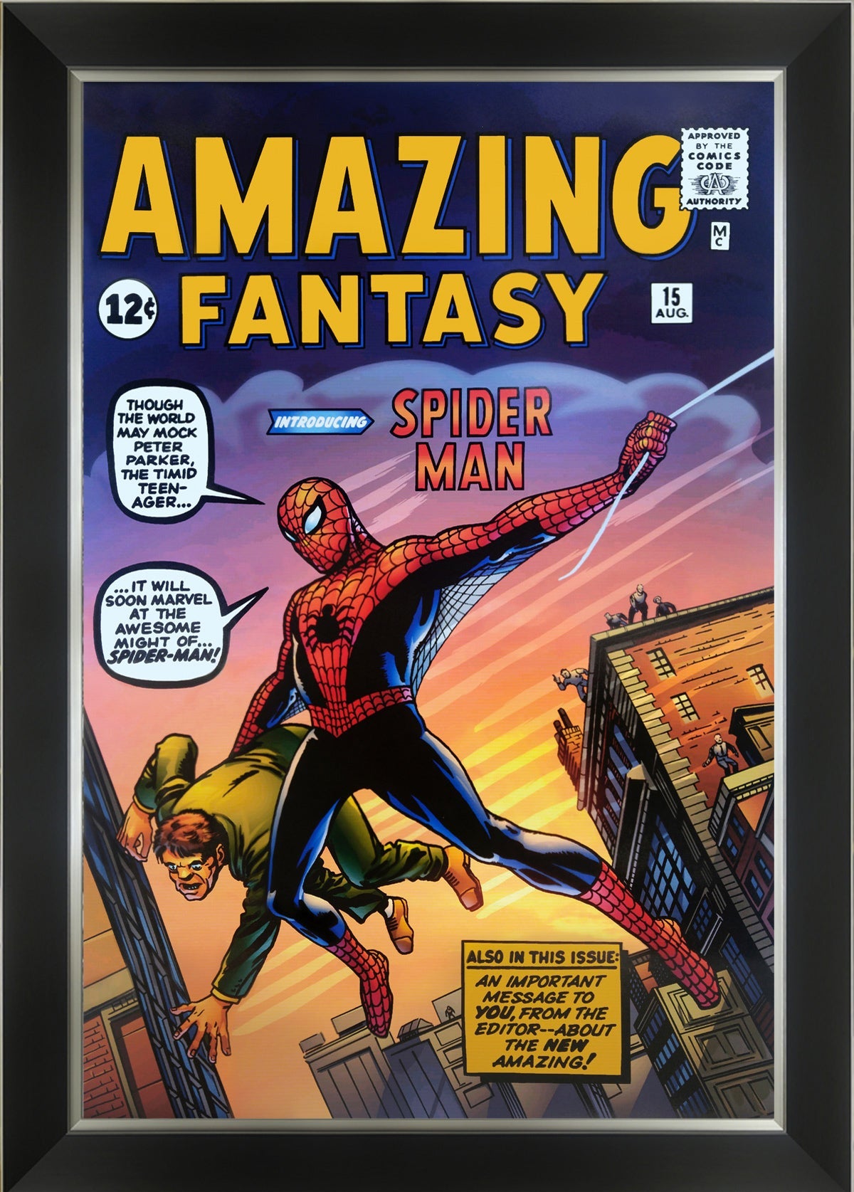 MARVEL AMAZING FANTASY SPIDER-MAN #15 COVER FRAMED POSTER (33.5