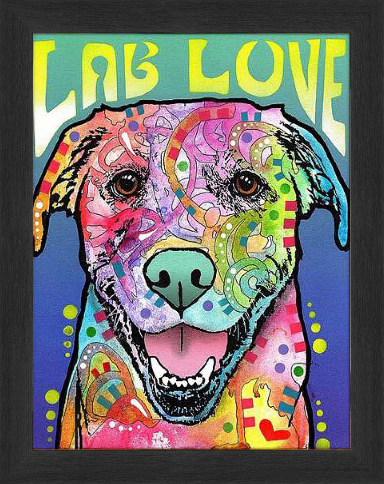 LAB LOVE COLORFUL  FRAMED CANVAS WALL ART (33.5