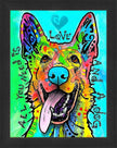 LOVE AND A DOG COLORFUL POP ART FRAMED WALL DECOR (33.5