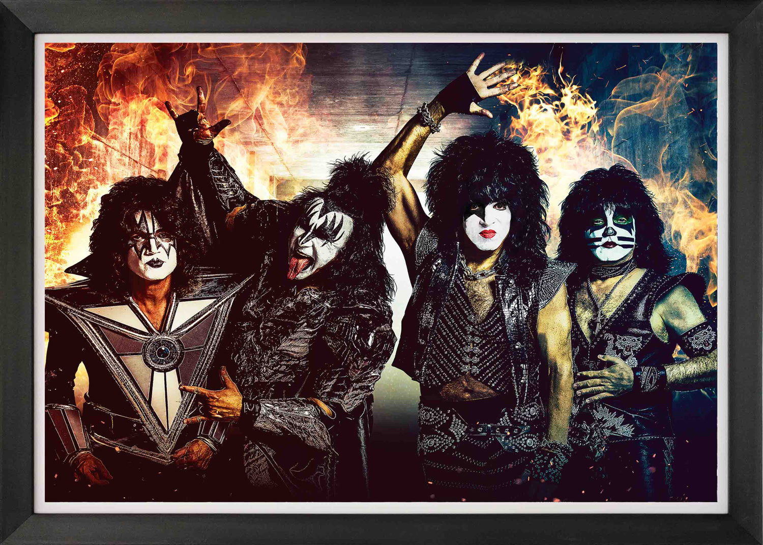 KISS BAND FRAMED MUSIC WALL POSTER – ROCK LEGEND COLLECTIBLE DÉCOR (33.5