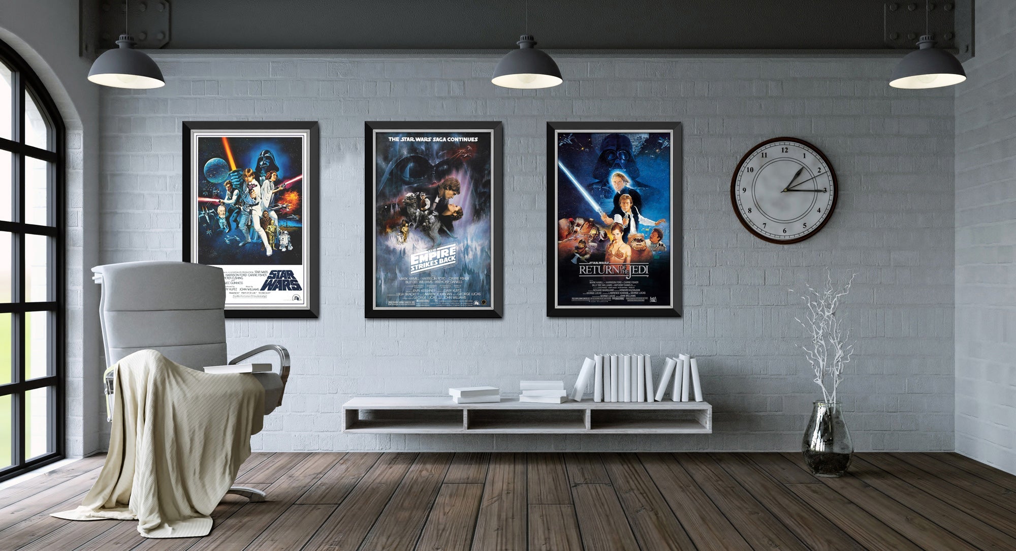STAR WARS EPISODE IV A NEW HOPE FRAMED POSTER PRINT WALL ART VINTAGE MOVIE COLLECTIBLE (33.5