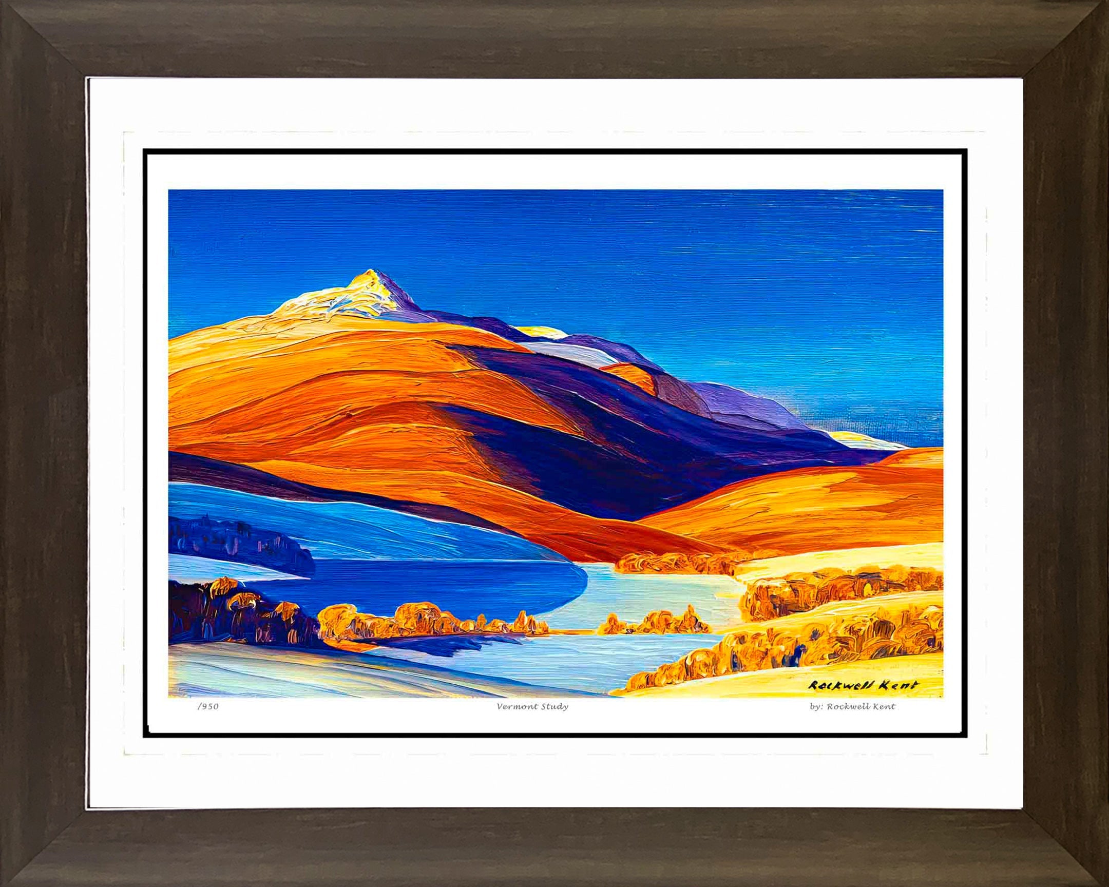 ROCKWELL KENT “VERMONT STUDY” — HUDSON RIVER SCHOOL FRAMED ART PRINT (30