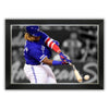 VLADIMIR GUERRERO JR. BAT BREAKING FRAMED CANVAS – TORONTO BLUE JAYS BASEBALL COLLECTIBLE WALL ART – POWER HITTER ACTION SHOT (33.5