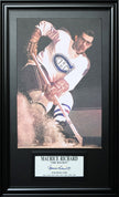 MAURICE RICHARD SIGNATURE PLAQUE & CANVAS – ALL TIME GREATS OVERSIZED AUTOGRAPH FRAMED DISPLAY (49.5