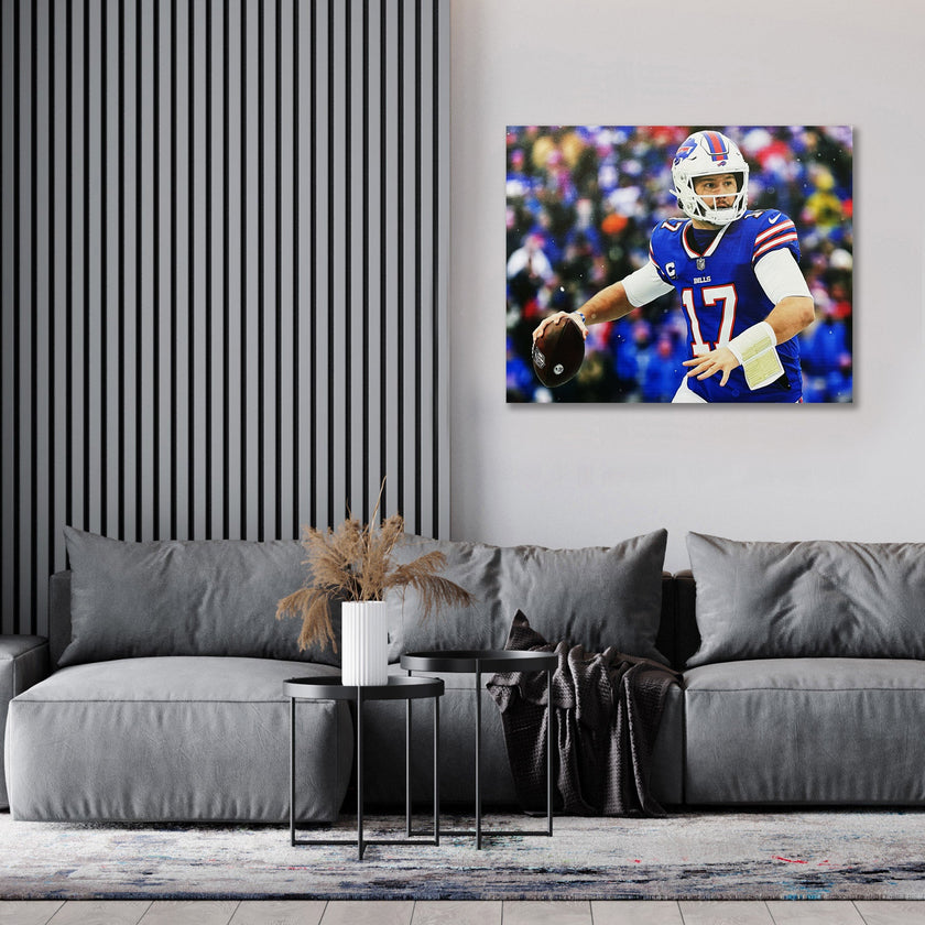 JOSH ALLEN FRAMED CANVAS WALL ART – BUFFALO BILLS NFL SUPERSTAR TRIBUTE – PREMIUM COLLECTIBLE SPORTS DECOR (30