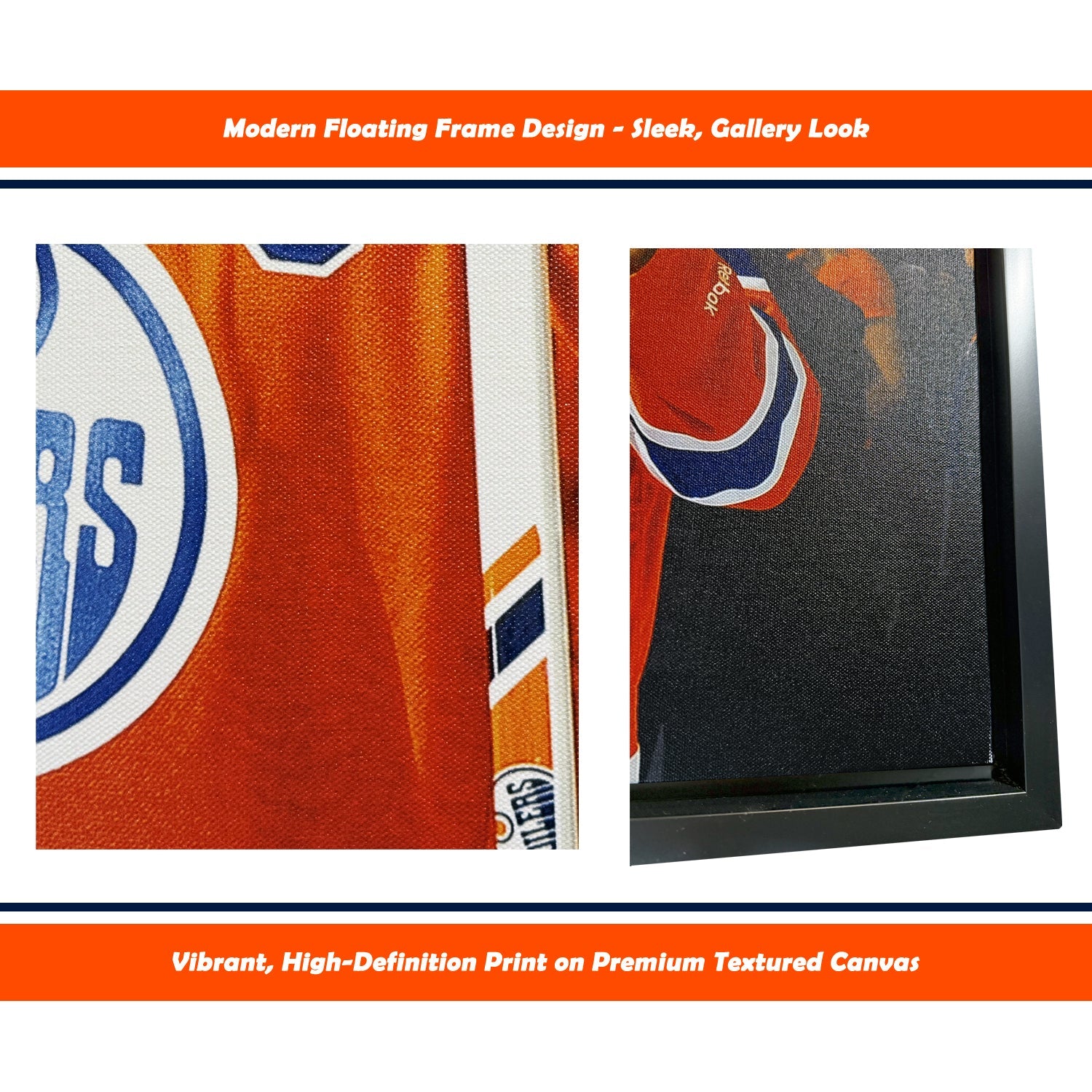 CONNOR MCDAVID AND LEON DRAISAITL EDMONTON FRAMED COLLECTIBLE – CANVAS PRINT WALL ART NHL LICENSED MEMORABILIA DECOR GIFT HOCKEY FAN TRIBUTE DISPLAY (31.5