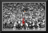 MICHAEL JORDAN LAST SHOT FRAMED CANVAS – ICONIC NBA MOMENT WALL ART – BASKETBALL COLLECTIBLE DISPLAY PIECE (33.5