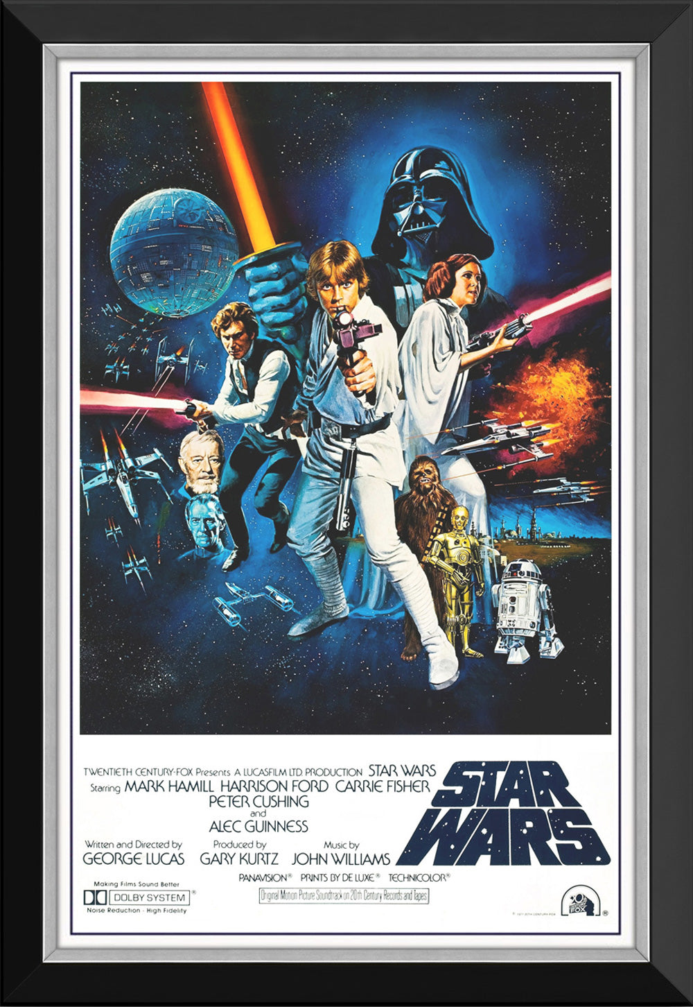 STAR WARS EPISODE IV A NEW HOPE VERTICAL BLASTERS FRAMED POSTER PRINT WALL ART COLLECTIBLE (33.5