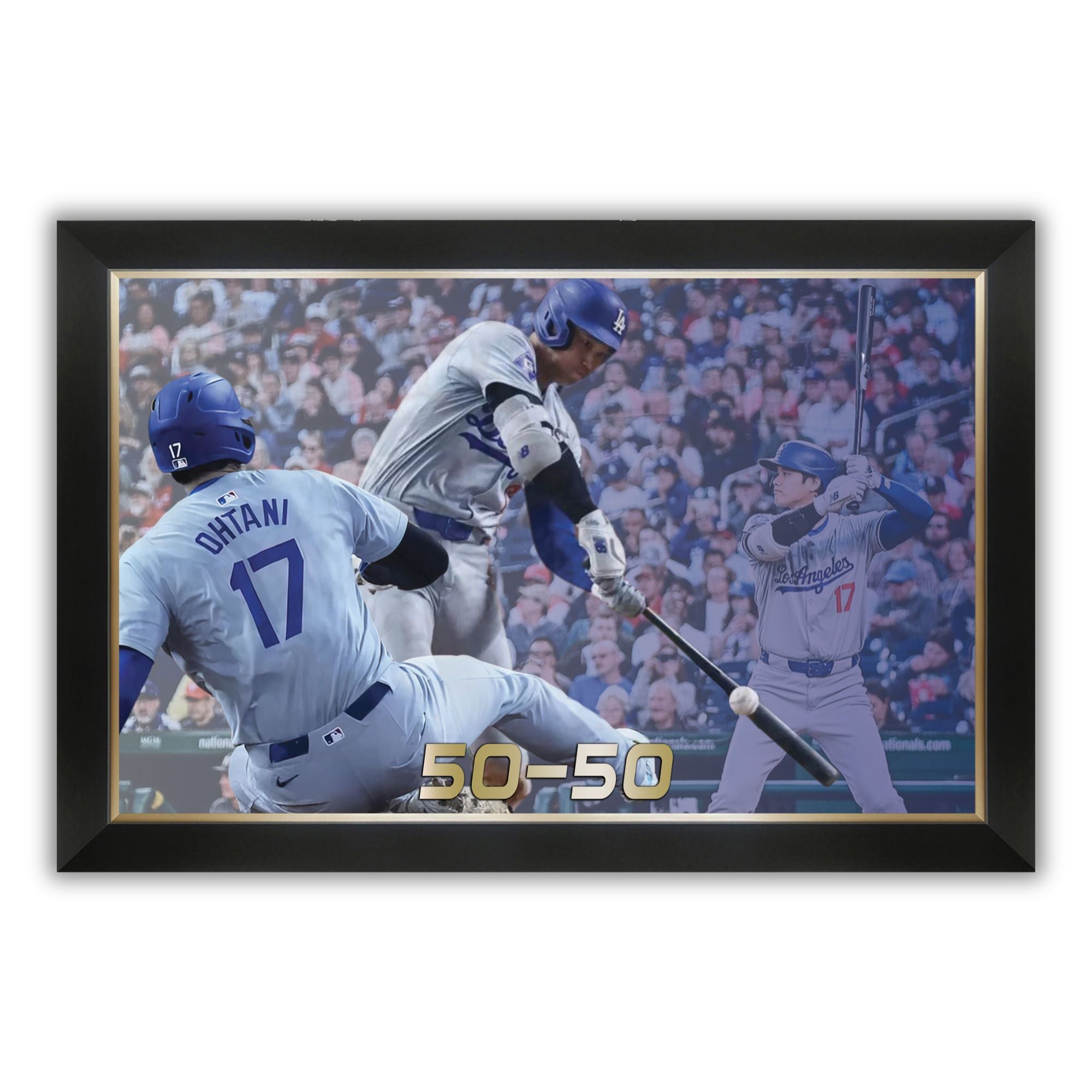 SHOHEI OHTANI FRAMED CANVAS - 50 HR / 50 SB RECORD SEASON - LEGENDARY MLB PERFORMANCE (33.5