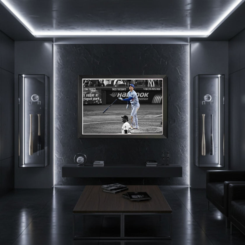 SHOHEI OHTANI FRAMED CANVAS - 50TH HOME RUN RECORD MOMENT - LOS ANGELES BASEBALL STAR (33.5