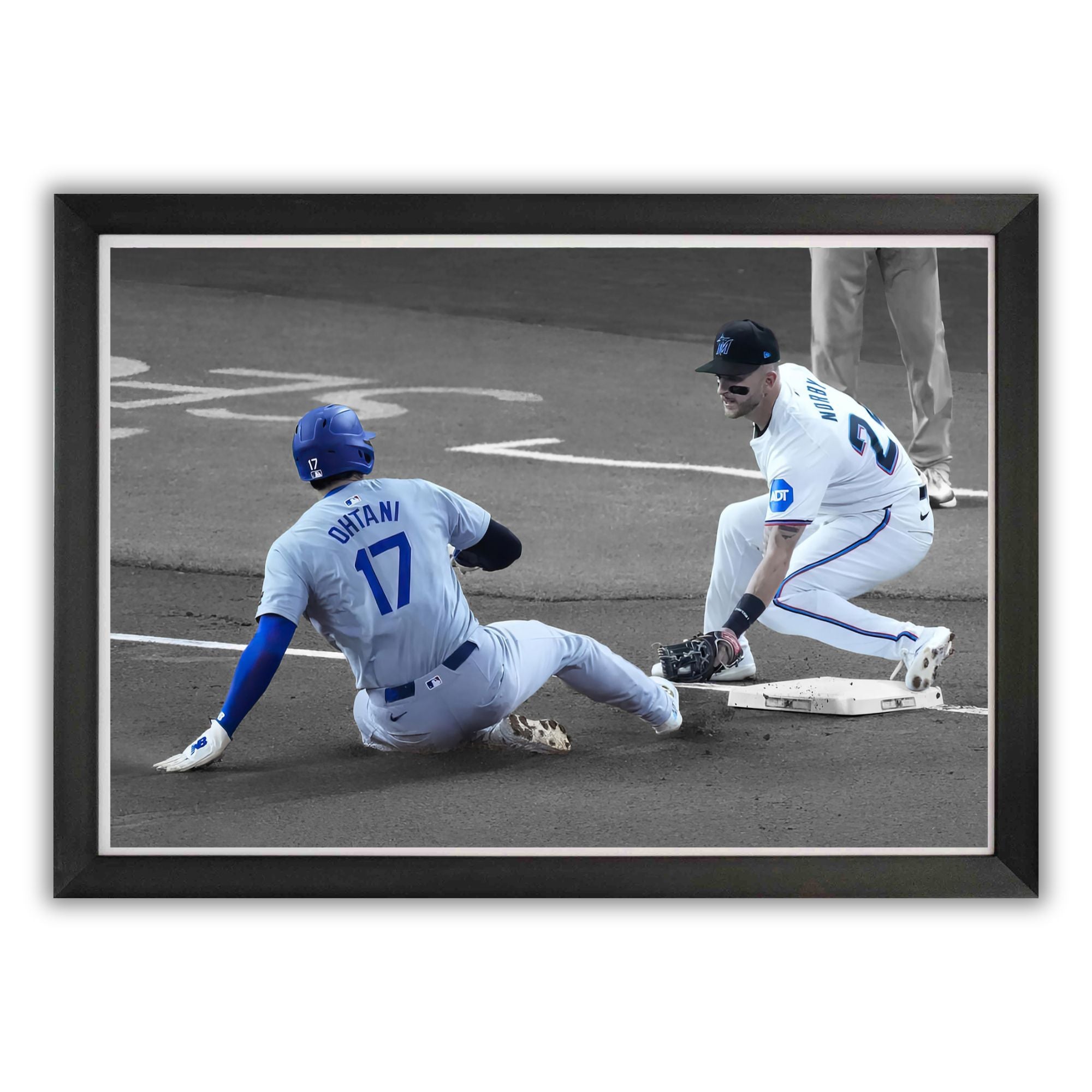 SHOHEI OHTANI FRAMED CANVAS - 50TH STOLEN BASE HISTORIC ACHIEVEMENT - LOS ANGELES BASEBALL ICON (33.5
