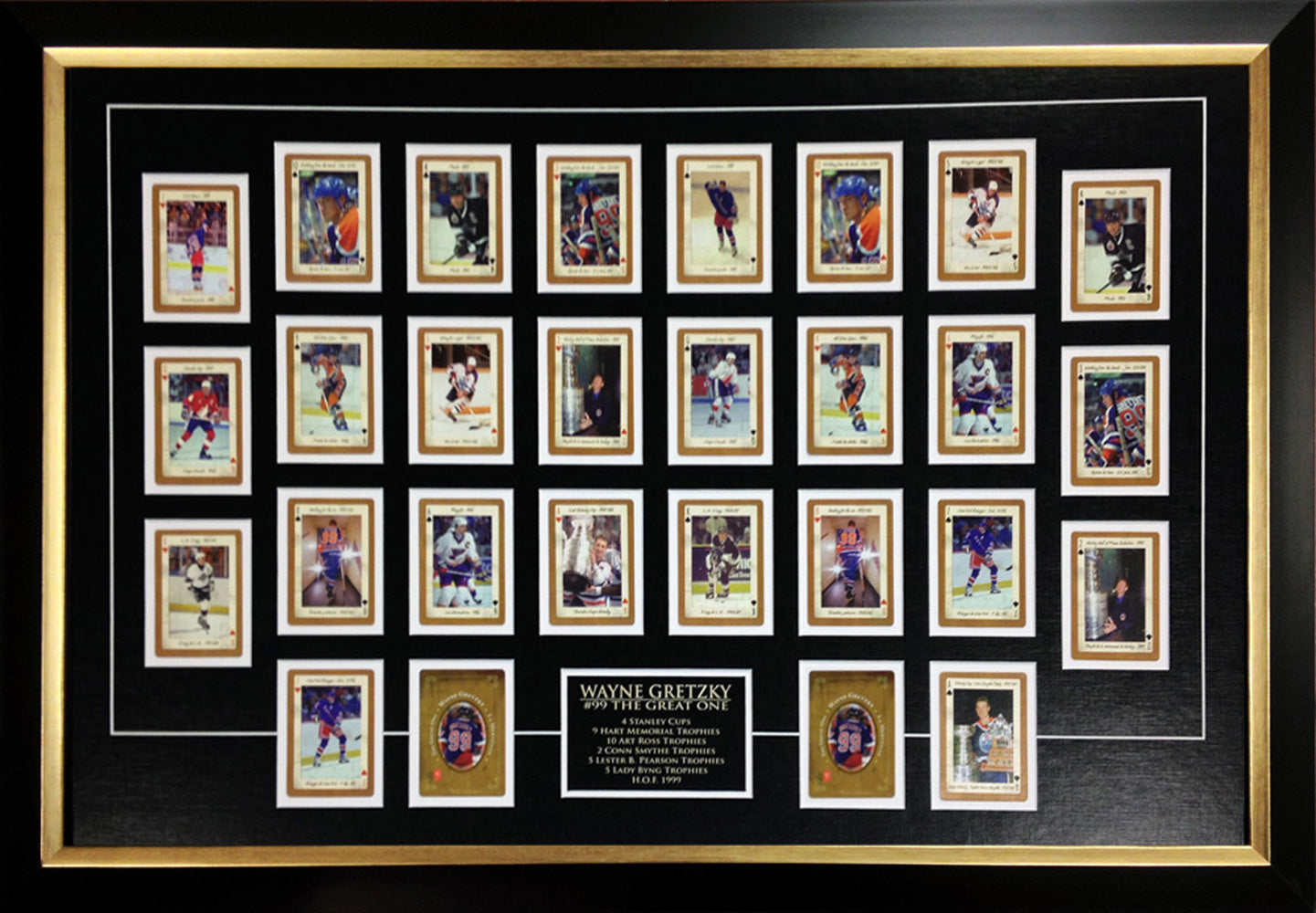 WAYNE GRETZKY THE GREAT ONE CARD DECK DISPLAY – FRAMED HOCKEY CARDS TRIBUTE (31