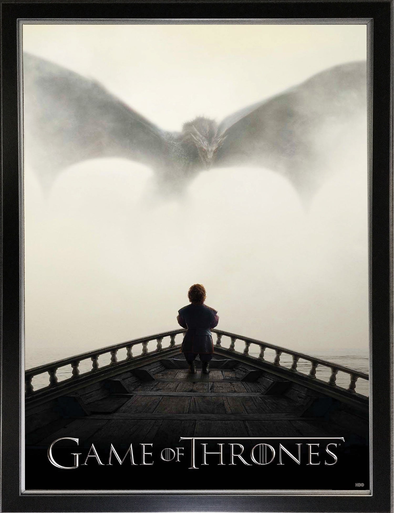 GAME OF THRONES DRAGON POSTER – MUSEUM FRAMED FANTASY ART – PREMIUM WALL DISPLAY (37X25.5)