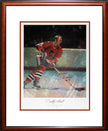 BOBBY HULL AUTOGRAPHED LITHOGRAPH – THE GOLDEN JET – FRAMED CHICAGO COLLECTIBLE (22