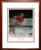 BOBBY HULL AUTOGRAPHED LITHOGRAPH – THE GOLDEN JET – FRAMED CHICAGO COLLECTIBLE (22