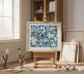 FRAMED ART PRINT BY MAUD LEWIS YELLOW BIRDS FOLK ART PAINTING FLAT STYLE WALL DECOR 24 X 28 INCHES