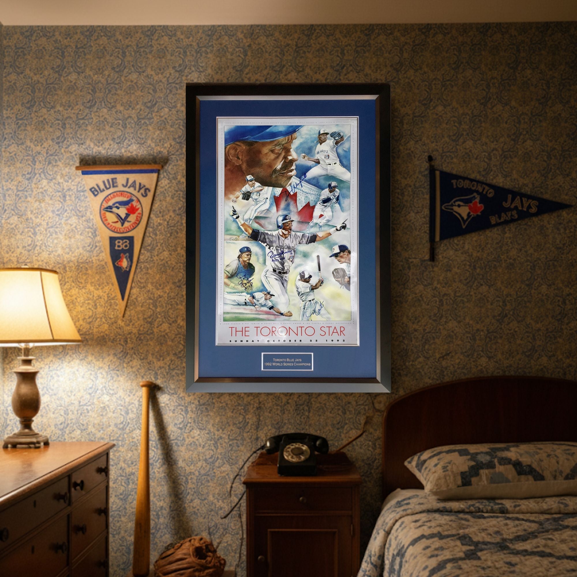 CARTER, BORDERS, ALOMAR & WINFIELD SIGNED POSTER – TORONTO 1992 WORLD SERIES CHAMPIONS COLLECTIBLE (41