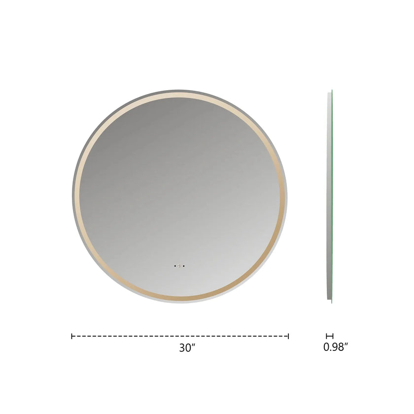Frameless Round LED Mirror (28