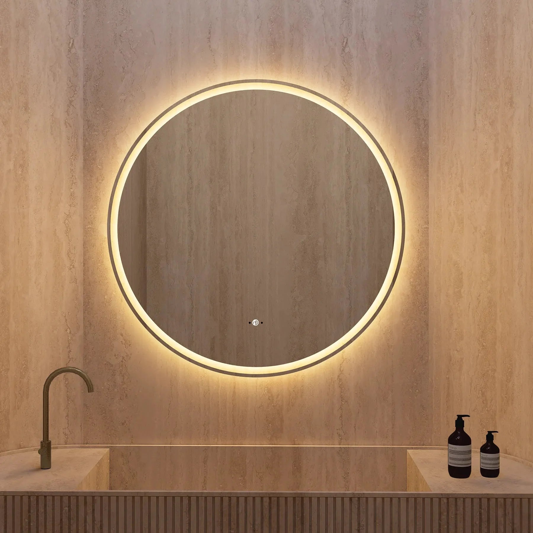 Frameless Round LED Mirror (28