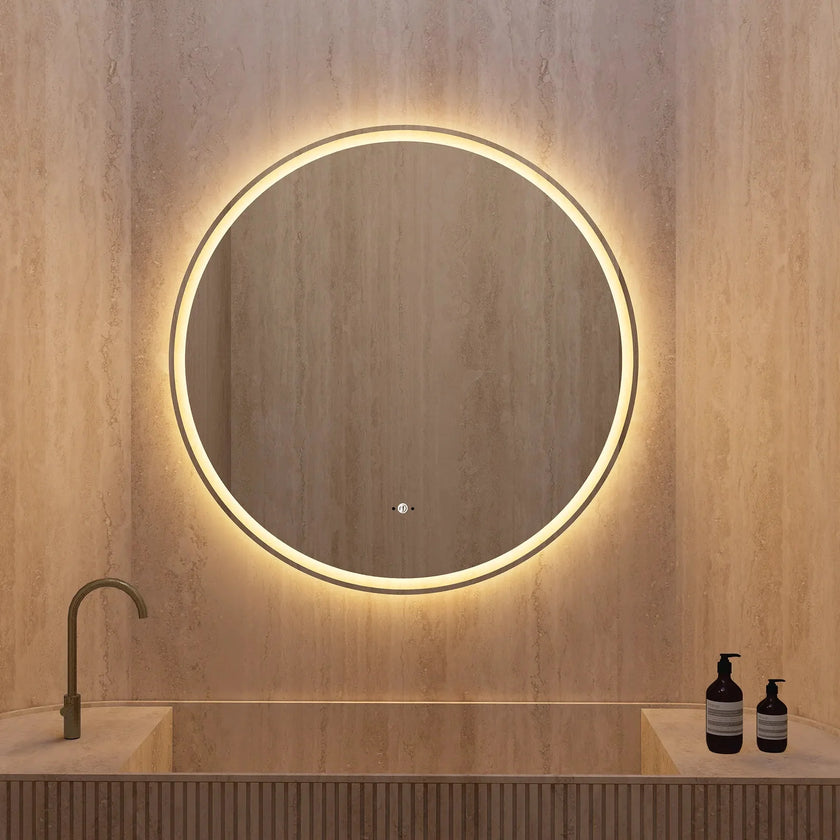 Frameless Round LED Mirror (28