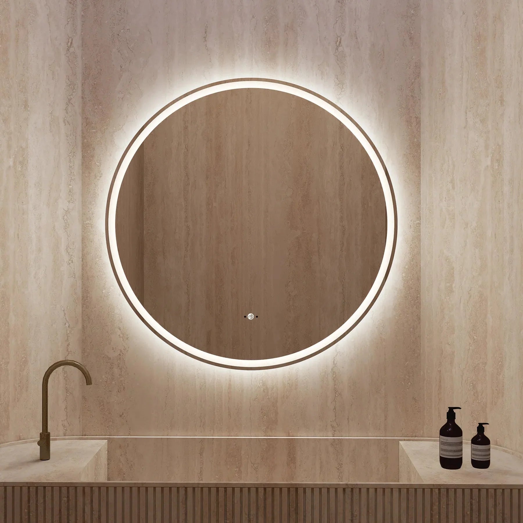 Frameless Round LED Mirror (28