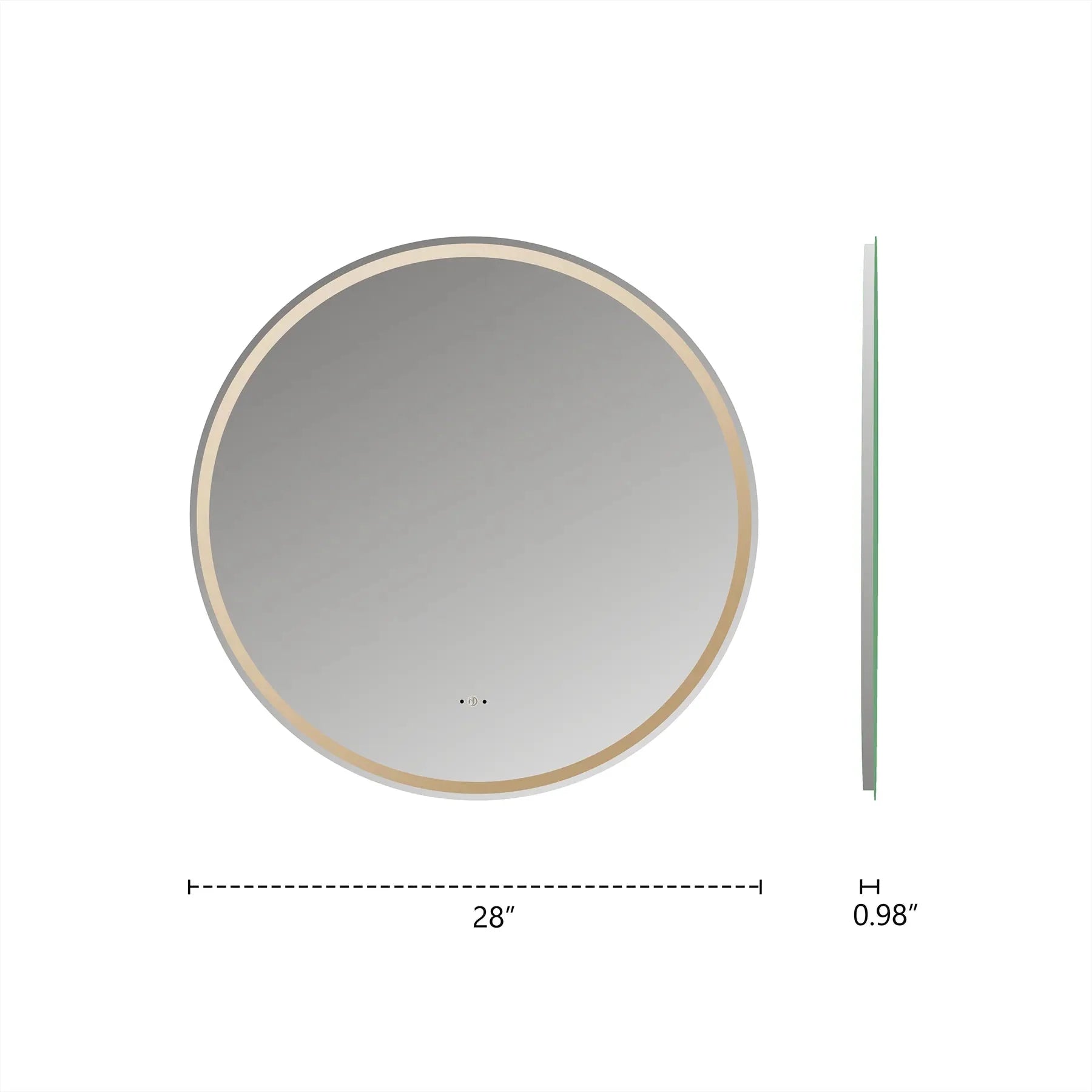Frameless Round LED Mirror (28