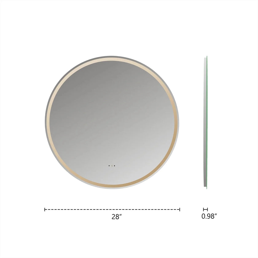 Frameless Round LED Mirror (28
