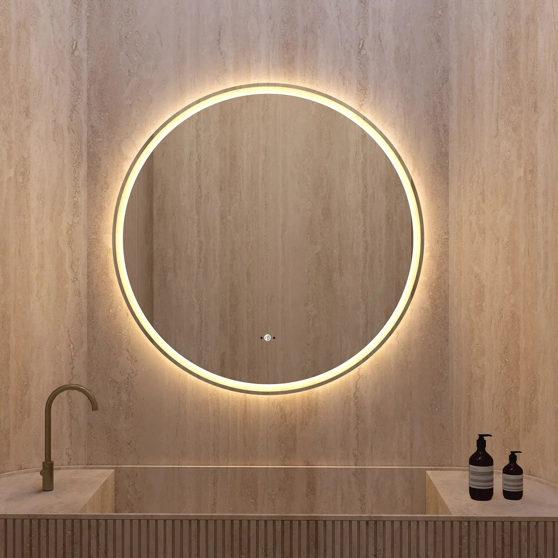 Frameless Round LED Mirror (28