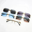 Frameless Trimming Leopard Head Sunglasses