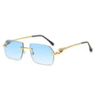 Frameless Trimming Leopard Head Sunglasses