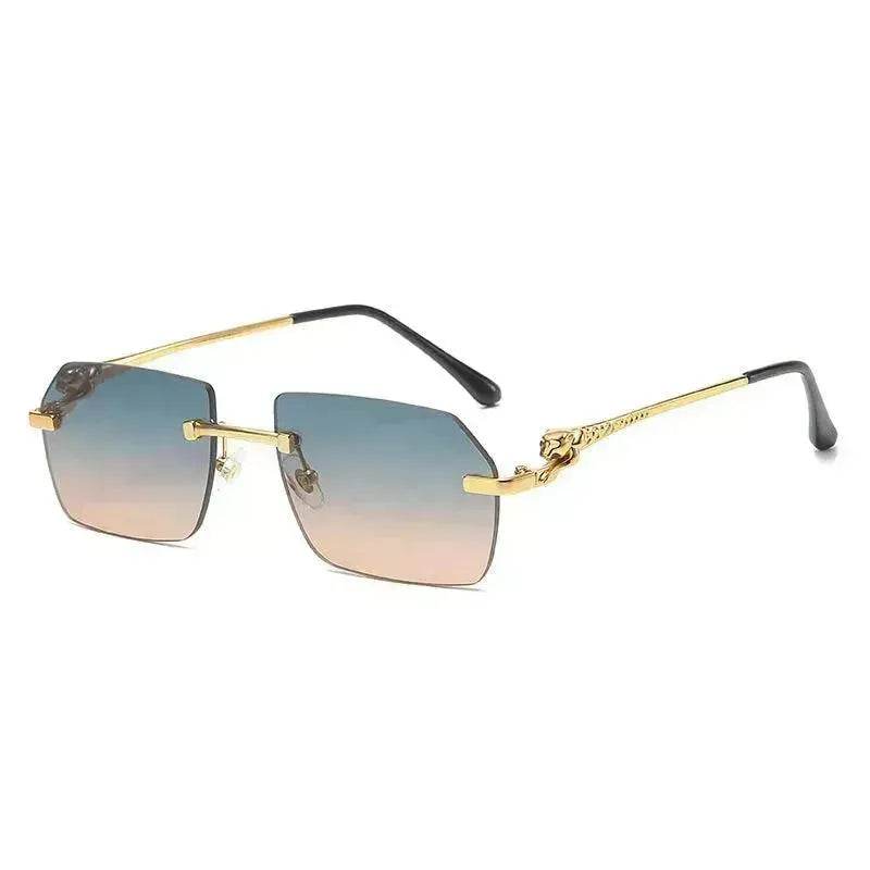 Frameless Trimming Leopard Head Sunglasses