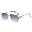 Frameless Trimming Leopard Head Sunglasses