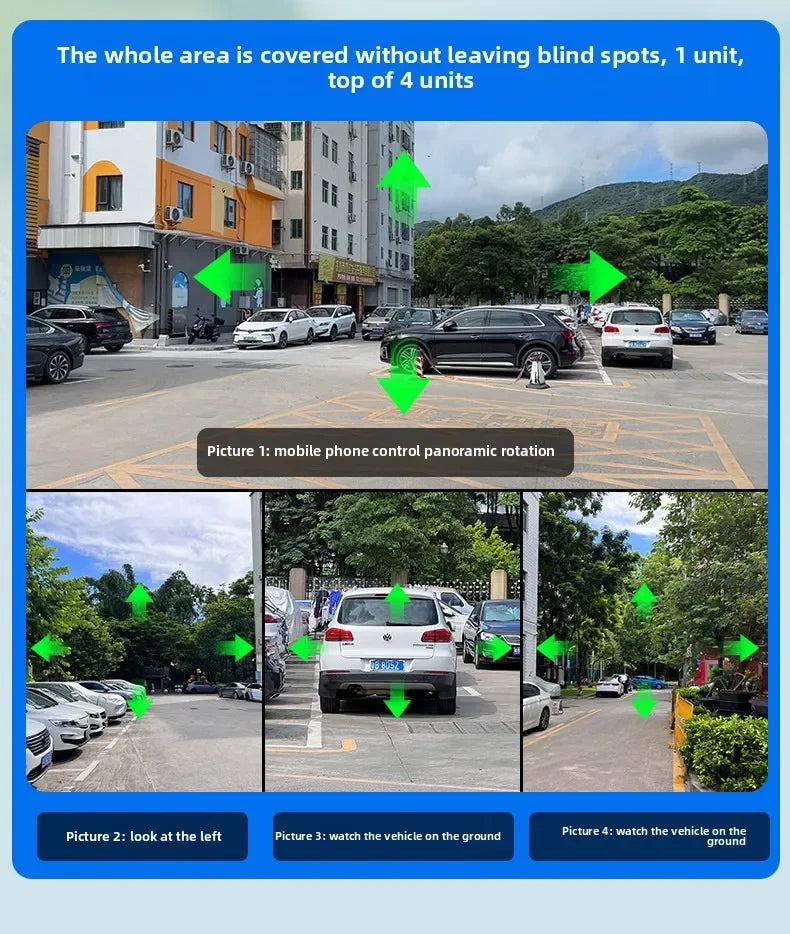 Auto Tracking Wireless Surveillance Cameras HD 4 Screens WiFi IP PTZ FFVideo
