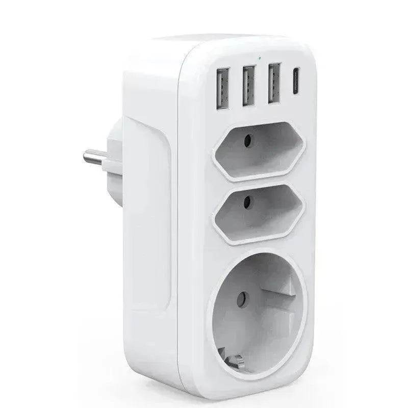 French  German Standard European  Wall Socket One-to-three Converter