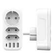 French  German Standard European  Wall Socket One-to-three Converter