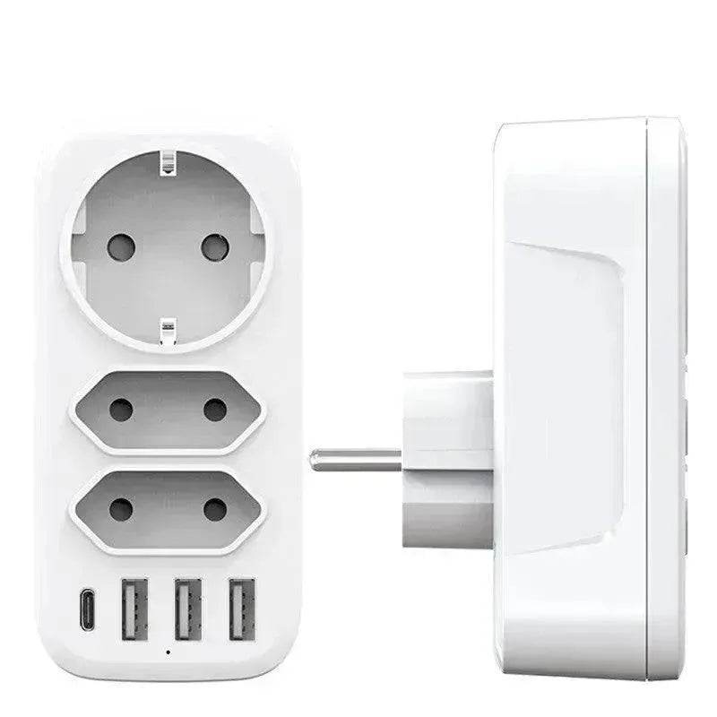 French  German Standard European  Wall Socket One-to-three Converter