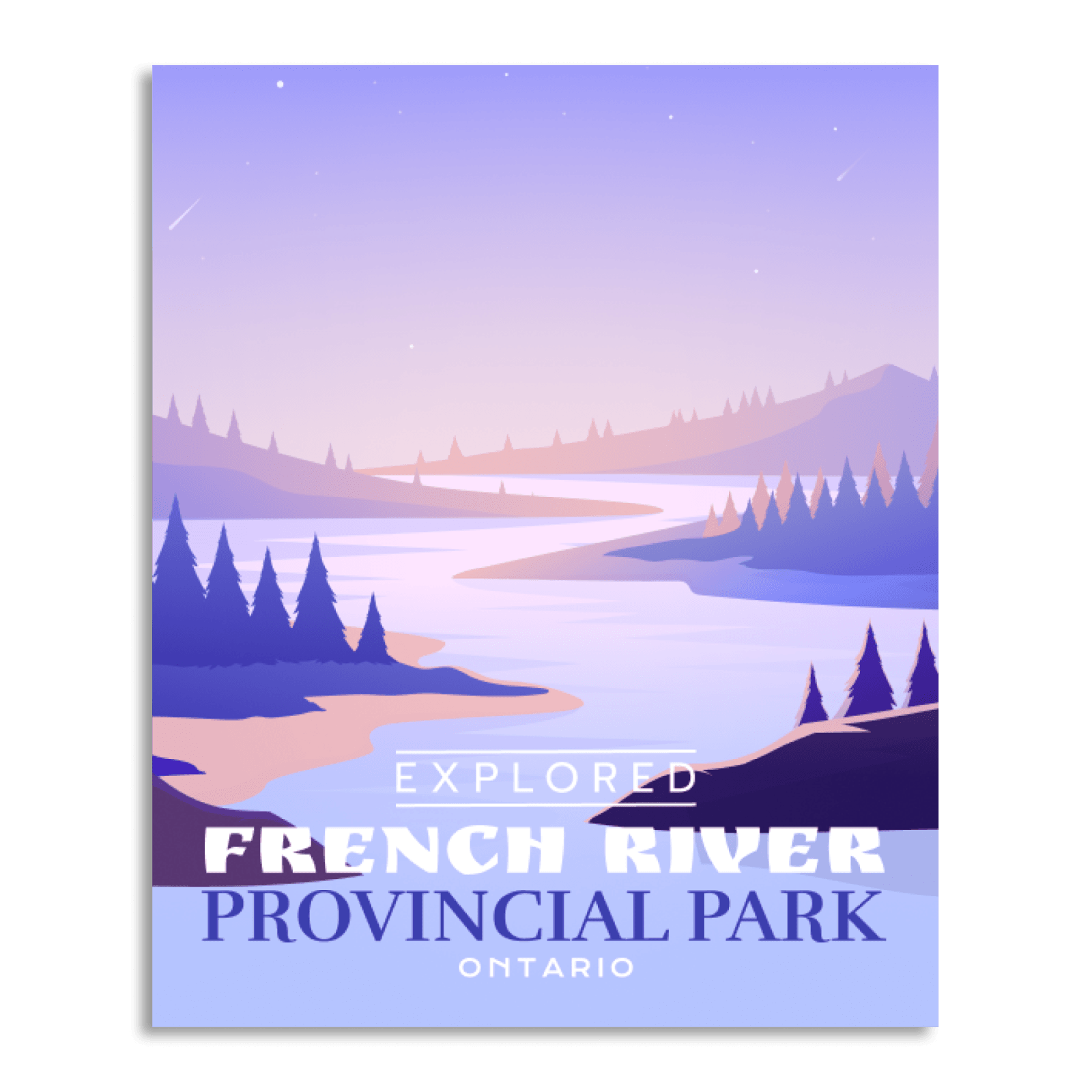 French River Provincial Park 'Explored' Poster, Canada Parks