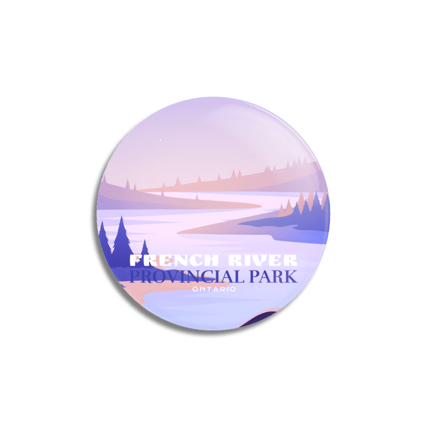 French River Provincial Park of Ontario Pinback Button, Canada Parks